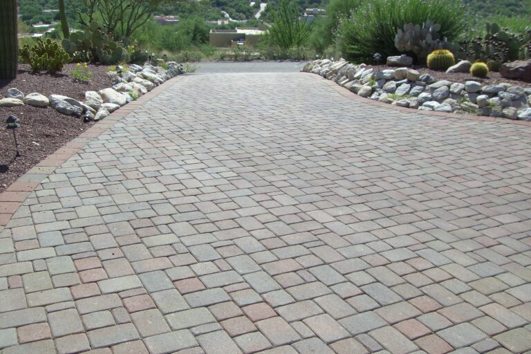 Tucson paver installation for interlocking brick driveway